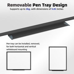 VUSIGN 36×24 Magnetic Dry Erase Whiteboard, Wall Mount, Black Frame
