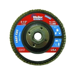 Vortec Pro Abrasive Flap Disc, 4-1/2 in dia, 120 Grit, 5/8 in-11, 13000 rpm,