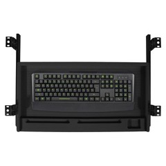 Slide Out Under Desk Keyboard Tray Pull Out Keyboard Drawer Shelf w/ Pen Holder