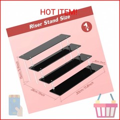 4 Tier Acrylic Display Risers, Black Perfume Organizer Stand, Large Cupcake Stan