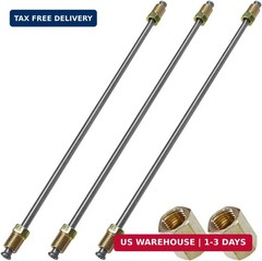 3PCS 3/16″ Brake Line Kit with Fittings, Flexible 10″ Long Stainless Steel Brake