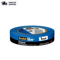 Multi-Surface Blue Painters Tape 1″ Wide x 60 Yds – Ideal for Indoor & Outdoo…