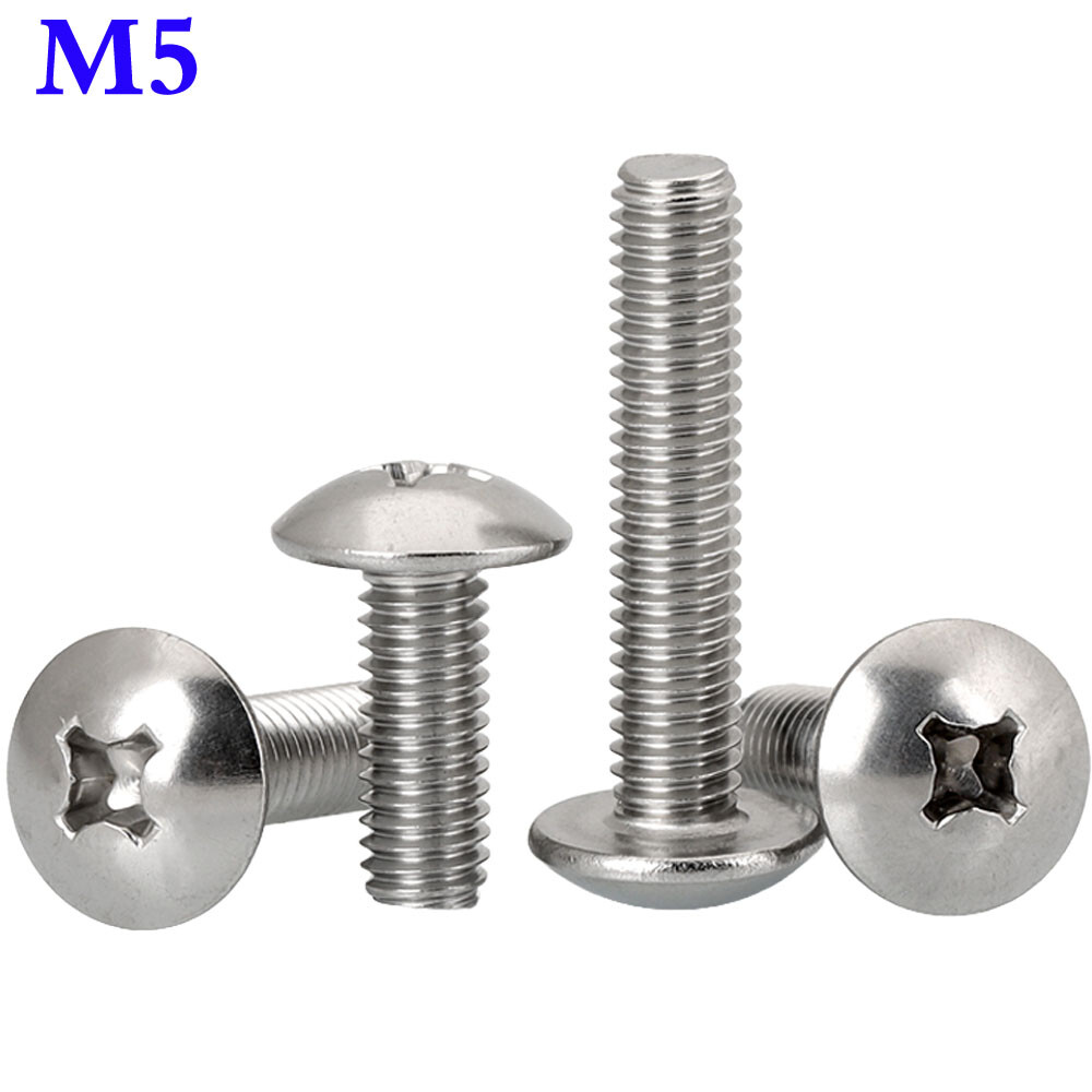 M5 -0.8 Metric 316 Stainless Steel Phillips Truss Head Machine Screws Bolts 18-8