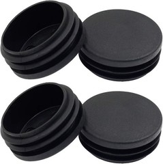 4PCS 45mm 1 3/4 Inch Round Plastic Plug, Round Black Plastic End Cap, Pipe Tu…