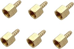6 Pcs 1/8″ NPT Female x 1/8″ Barb Brass Hose to Pipe Adapter,1/8″ FNPT to Bar…