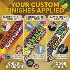 Custom Pre Roll Tubes with Vinyl Logo Labels – Child Resistant 98mm Pop Top Bulk