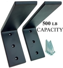Heavy Duty L Brackets Black Steel 6×8 Inch Hidden Countertop Support 3/8 In