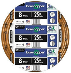 8-Gauge Bare Copper Wire – Solid Soft‑Drawn Uninsulated Copper Conductor for Gro