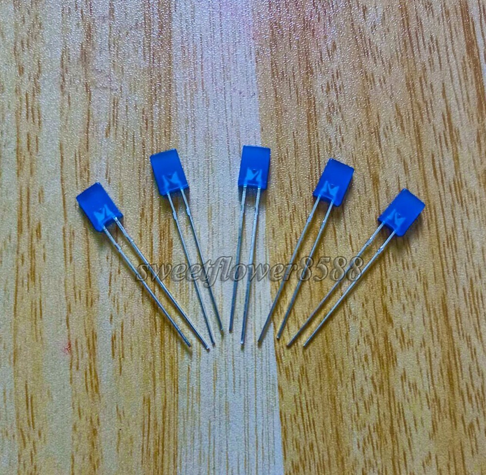200pcs 2x5x7mm Blue Diffused Led Rectangle Rectangular Light LED Lamp Bulb New