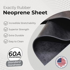 Neoprene Sheet 1/32 x 9 x 12 in Rubber Mat Thin Gasket Material Made in USA