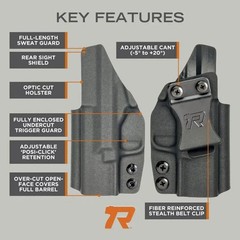 Rounded IWB Holster Fits: Glock 43 43X Holster – RH – Carbon Fiber Black Kyde…
