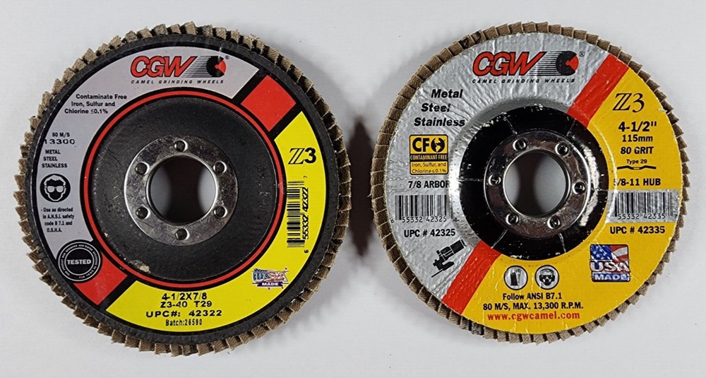 CGW 4-1/2″ 40 Grit & 80 Grit Combo Flapper Grinding Wheel for Metal ~ USA Made