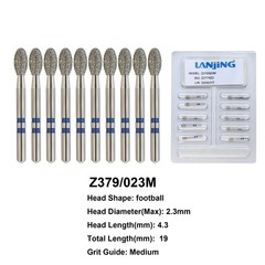 Dental Diamond Burs Zirconia Adjustment Football Ball Z368 High Speed Z379/023M