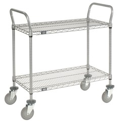 Nexel Utility Cart w/2 Shelves Poly Casters 1200 lb. Capacity 30″L x 18″W x