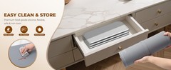 Electric Warming Mat for Food – 7 Temps, 8H Timer, XXL Grey | Roll up Silicone,