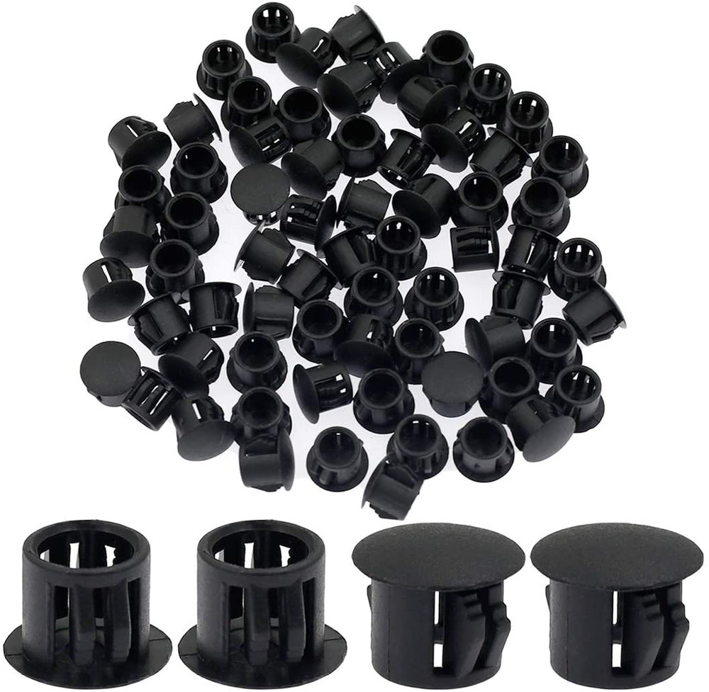 60PCS 10mm 3/8″ Black Hole Plugs Plastic Flush End Caps Black NEW