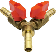 Hooshing 3 Way Shut off Ball Valve 5/16″ ID Hose Barb Brass Y Shaped Ball Valve