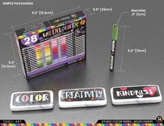 28 Wildflower Colors Acrylic Paint Pens 1 Count (Pack of 28), WILDFLOWER XF