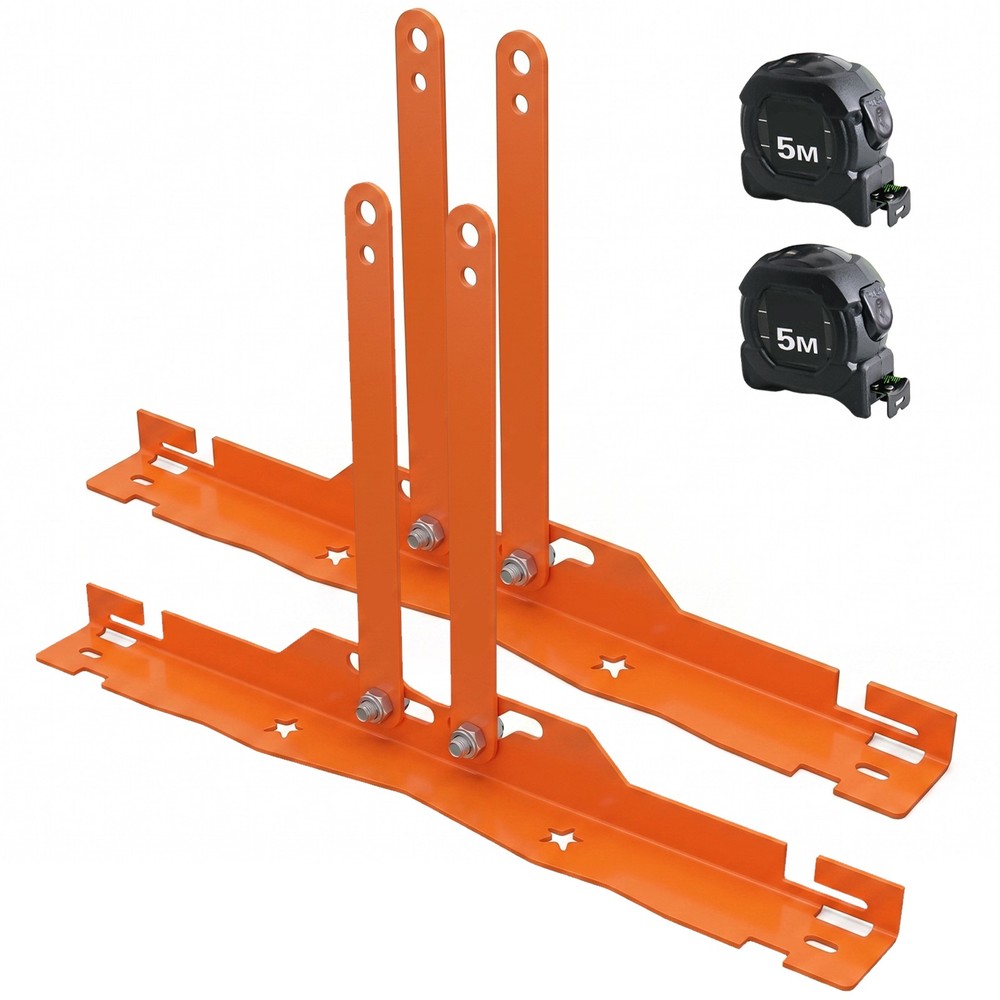 2Pcs Wheel Toe Alignment Tool Plate Kit with two 5M tape measures Orange/Black