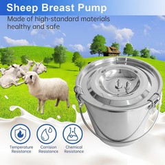 Goat Milking Machine Goat Milker 3L 304 Stainless Steel Bucket Portable US
