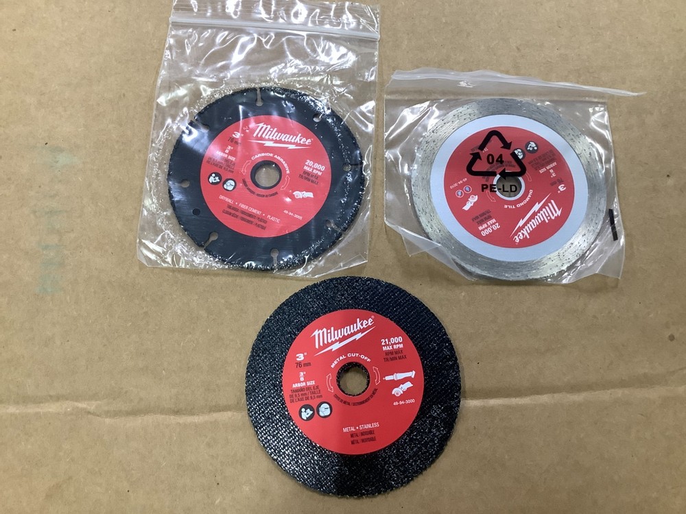 MILWAUKEE Diamond Tile Carbide Abrasive, Metal 3″ Cut-Off Wheel Blade 49-94-3010