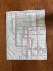 VINTAGE 1970s Heat Transfer For T-shirt | Map Of Manhattan New York NOS