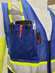 FX Two Tone High Visibility Reflective Blue Safety Vest W/ ID POCKET(Small-2XL)