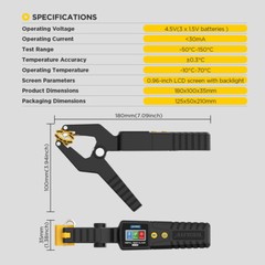 HVAC Temperature Clamp Digital Thermometer Pipe Temperature Tester -58℉~+302℉ US