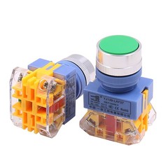 Push Switch Button Momentary/Latching Flat Button Red Green Yellow Black White