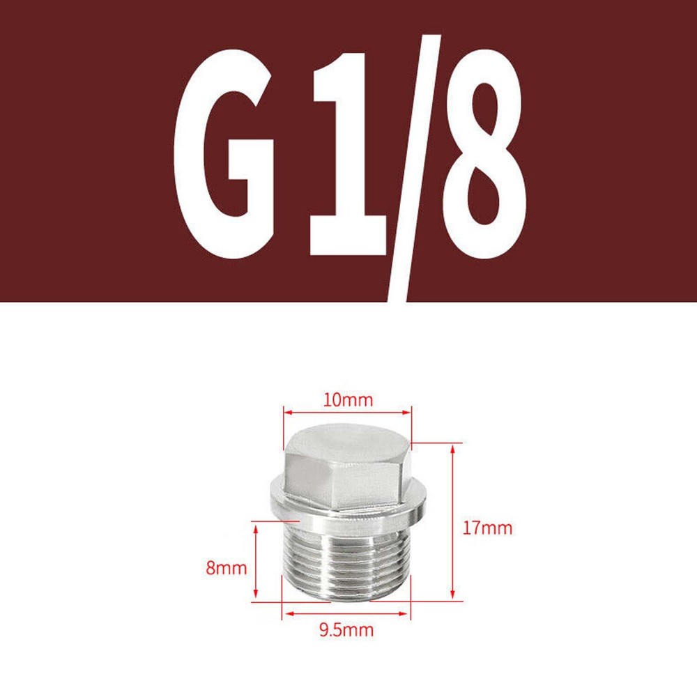 NPT Metric Male Plug Pipe Fittings Male Plug Blanking Plug A2 Stainless Steel