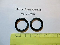 22mm ID x 30mm OD x 4mm thick O-ring. Buna-70. Quan 2.