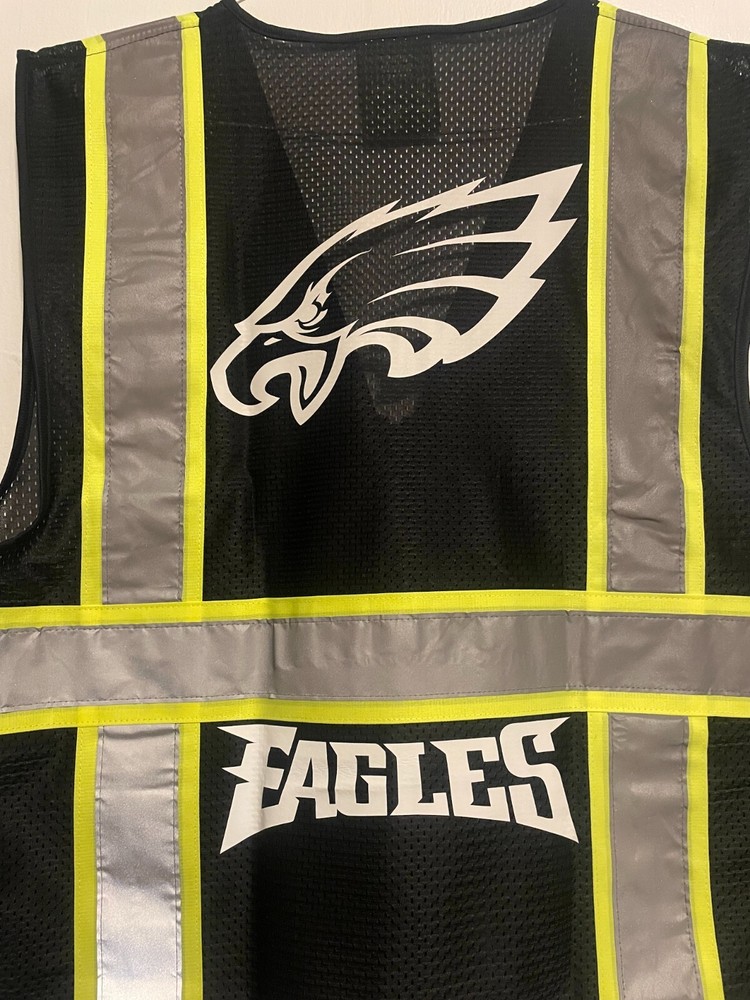 🏈🦺PHILADELPHIA EAGLES SAFETY PPE VEST W/SILVER REFLECTIVE LOGO M/L/XL/2XL🏈🦺