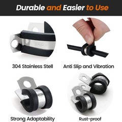 Stainless Steel Cable Clamps 1-1/8 Inch, 20 PCS Insulated Wire Clamps