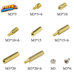 BGTXINGI M3 Brass Male-Female Hex Spacer Standoff Screw Nut Assortment Kit and S