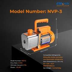 Elitech 2-in-1 HVAC Tool Kit with 3CFM Vacuum Pump Digtal Manifold Gauge