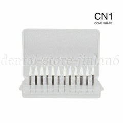 Dental White Stone Flame Mounted Polishing Burs- FG 12/pks Abrasion Point Bur