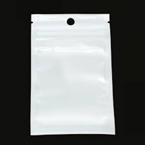 100PCS CLEAR & WHITE PLASTIC ZIP RETAIL BAG FOR USB CABLE & CHARGER