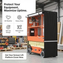 Scissor Lift Cover 75x34x87 Inch Heavy Duty Waterproof Oxford Fabric