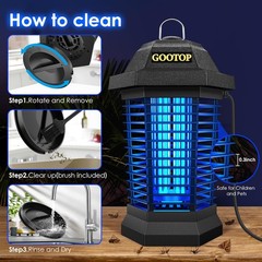 GOOTOP Bug Zapper Outdoor, Mosquito Zapper, 3 Prong Plug in Electric Fly Zapper