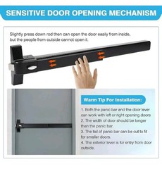 IRONWALLS Door Push Bar Panic Exit Device with Lever, For 27.5”-41” Doors