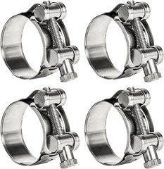 4Pcs T-Bolt Hose Clamps Stainless Steel Heavy Duty Adjustable Pipe Clamp 17-19mm