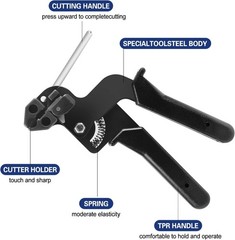 Heavy Duty Stainless Steel Cable Tie Gun 200Pcs Self-Locking Metal Zip Ties Kit