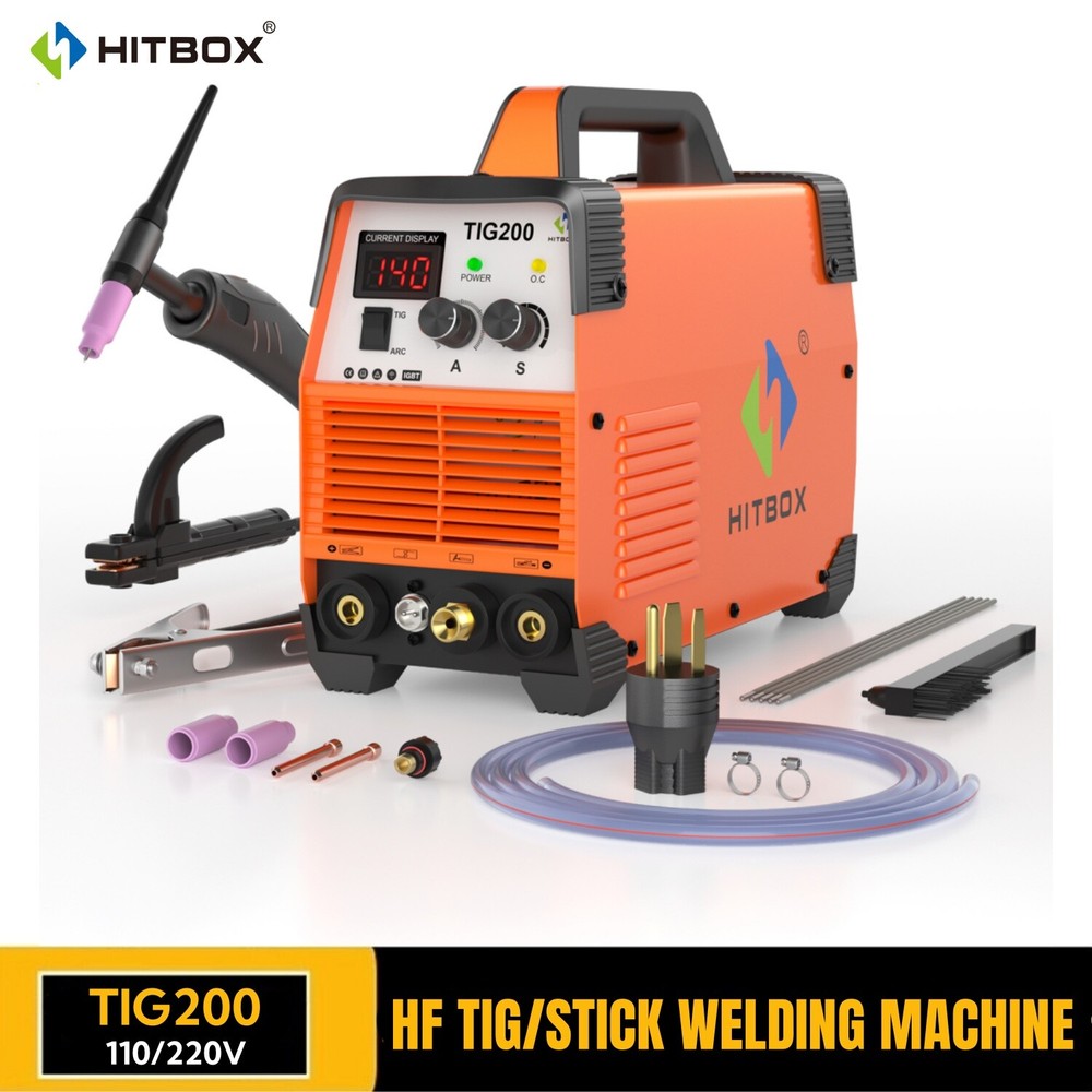 200Amp TIG Welder HF TIG/MMA 2 IN 1 Welder Machine with Post Gas 110&220V HOME