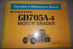 KOMATSU GD705A-4 MOTOR GRADER OPERATION & MAINTENANCE MANUAL BOOK S/N 31001-UP