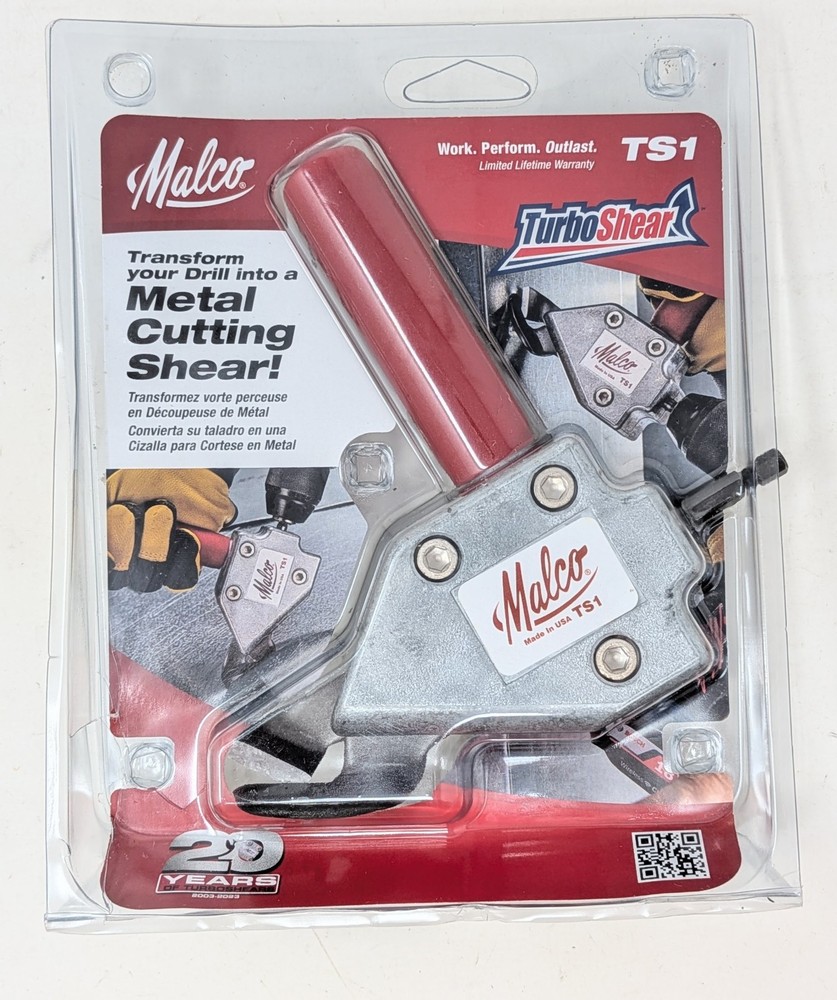 Malco TS1 Turbo Shear 20 Gauge Capacity Sheet Metal Cutting Attachment