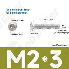 M2 M2.5 M3 M4 Hex Button Head Screws A2 Stainless Steel Allen Key Socket Bolts
