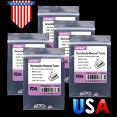 50X AZDENT Dental Orthodontic Buccal Tubes 2nd Molar Non-Conv Bondable MBT.022