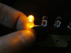 100 Clear Lens Red Orange 5MM Diameter LEDs QLMP-EL83-VWRDD 2 Conductor Solder