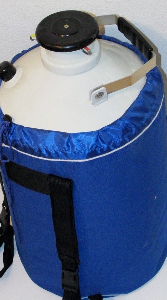 15L Liquid Nitrogen LN2 Storage Tank Container Cryo Dewar w Canisters Strap New