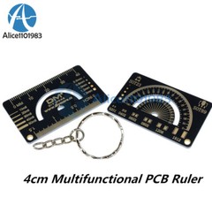 4CM Multifunctional FR4 PCB Ruler Measuring Tool Angle Measure Meter + Keychain